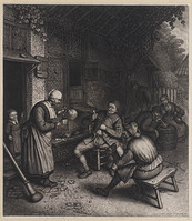 KG 03234
<br/>
Drinkende boeren voor een herberg
<br/>
<em>Suyderhoef, Jonas (ca. 1613-1686)</em>